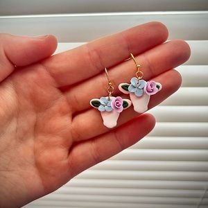 Floral Cow Earrings